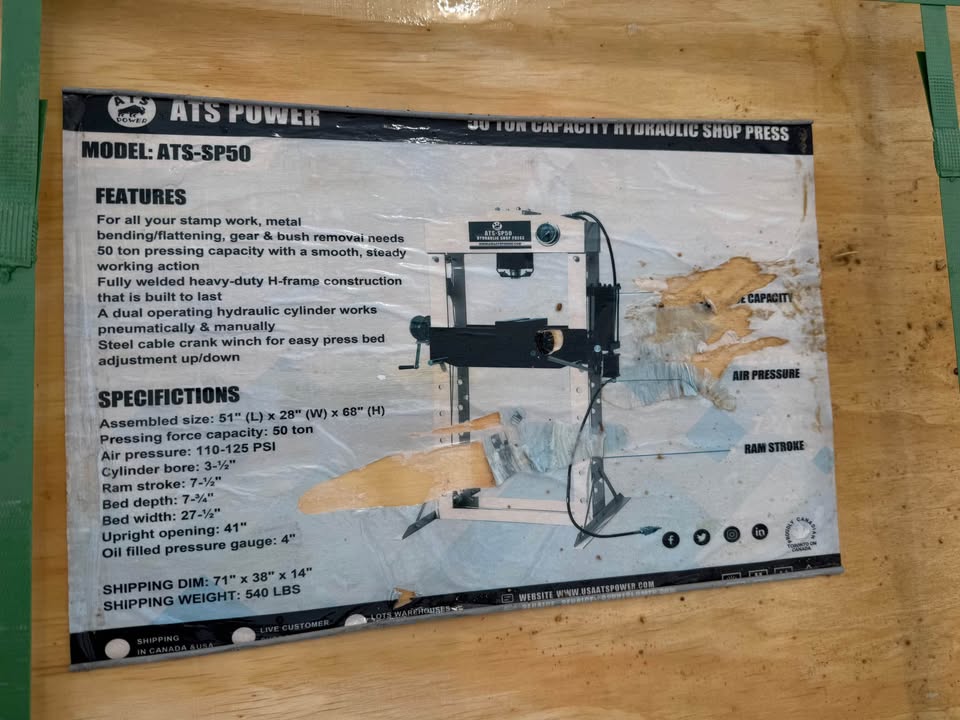 New ATS Power SP50 Shop Press