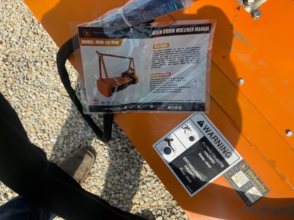 New Wolverine 72” Skidloader Drum Multure