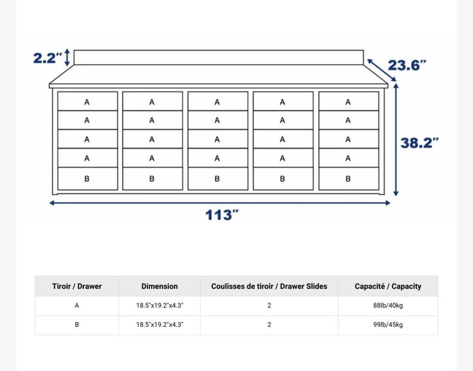 Steelman 10ft 25 Drawer Work Bench