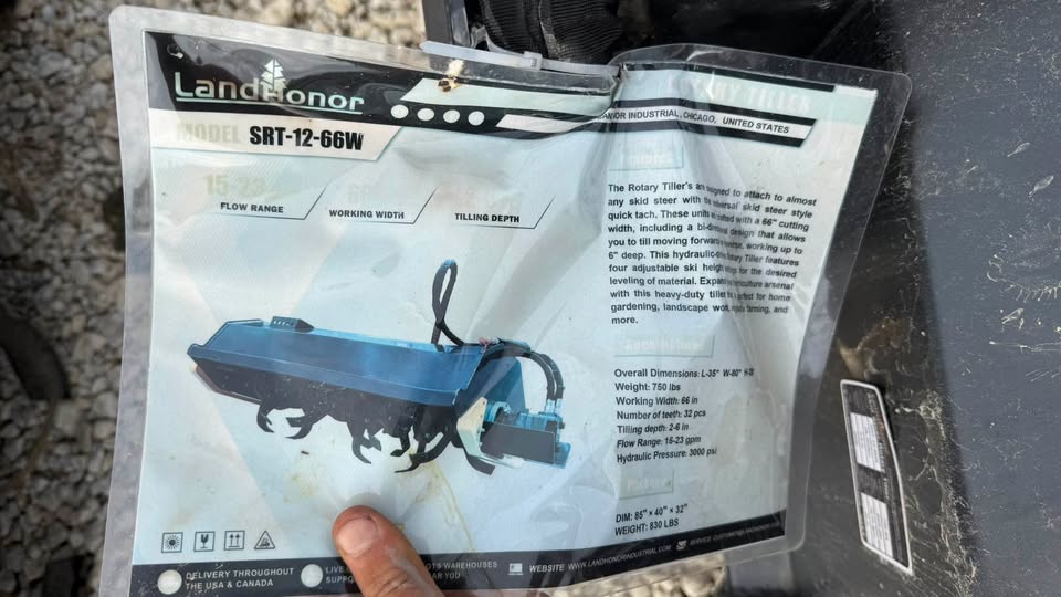 Land Honor 66” Skidloader Tiller
