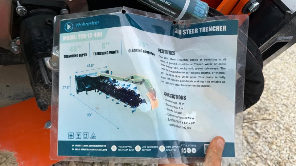Wolverine 48” Skidloader Trencher